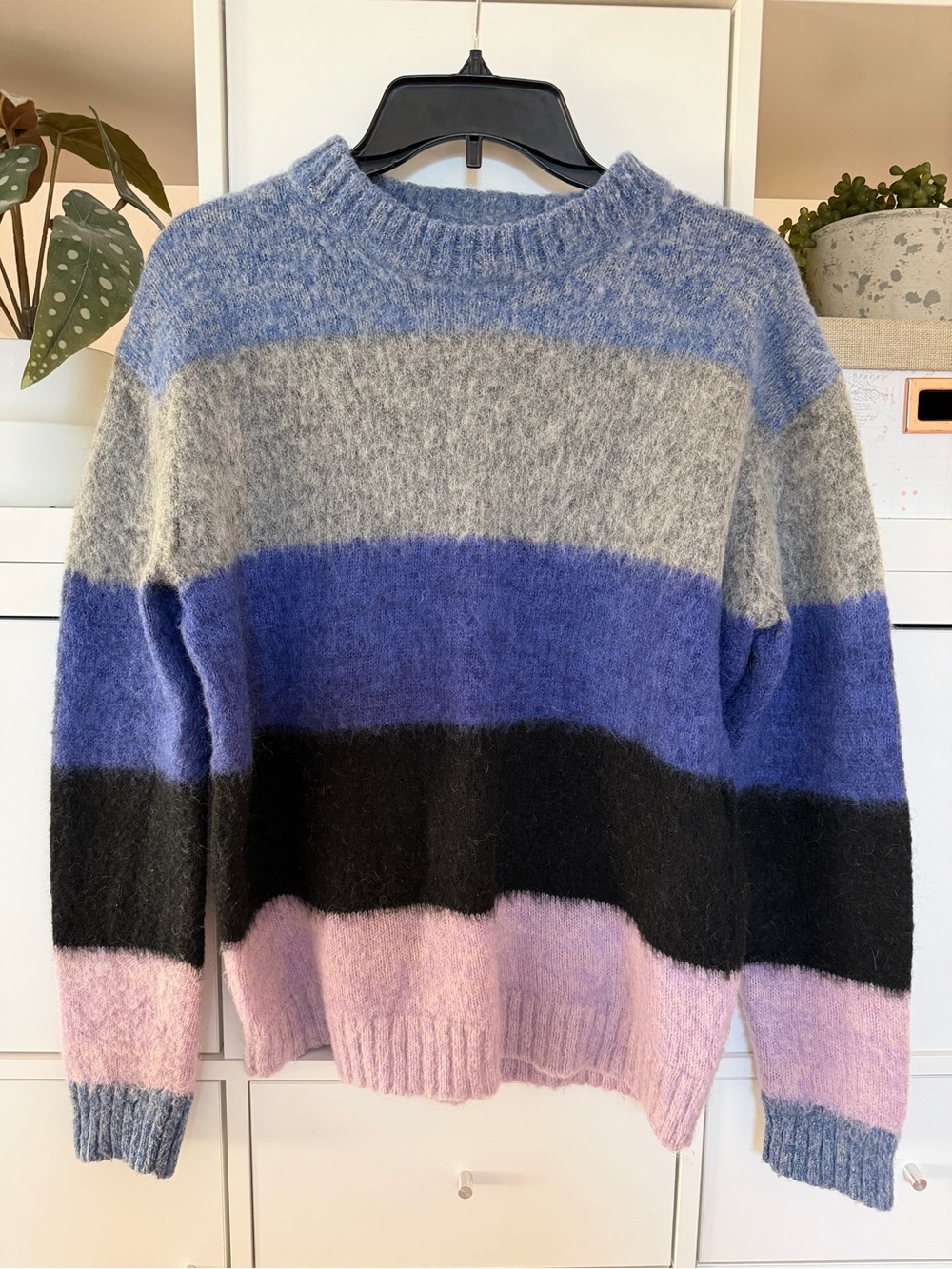 Acne Studios Albah Striped Mohair Wool Sweater Size M